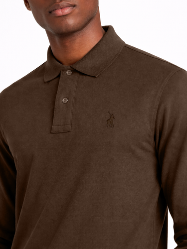 Polo Brown Ls Pique Golfer