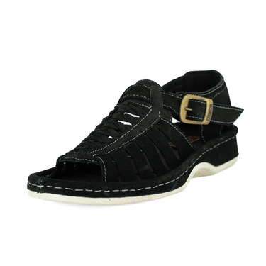 Omega Black Suede Sandal