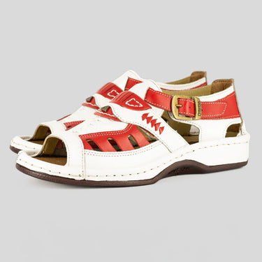 Omega Duna White/Red Sandal