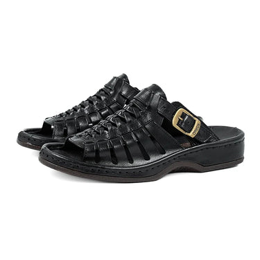 Omega Push In Black Sandal