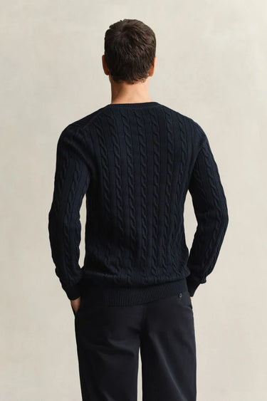 Gant Navy Cable Crew Neck