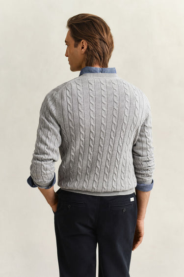 Gant Grey Cable Crew Neck