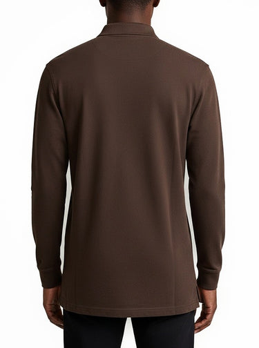 Polo Brown Ls Pique Golfer