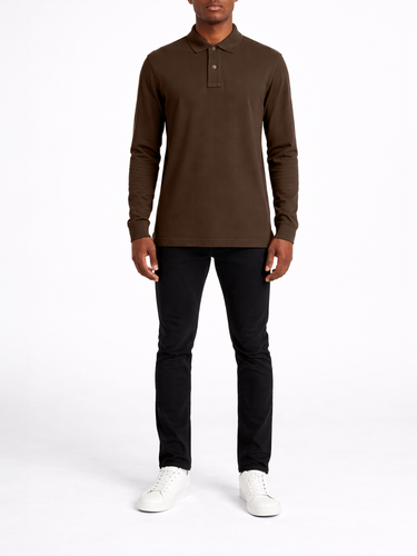 Polo Brown Ls Pique Golfer