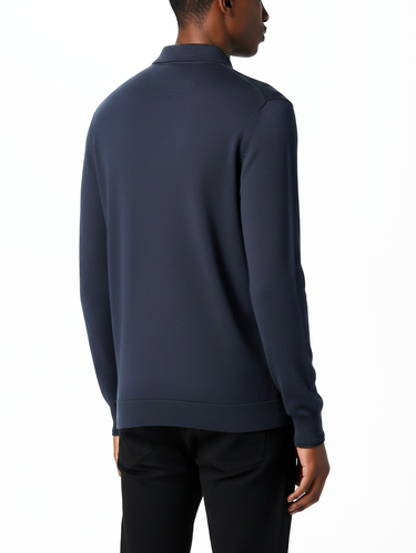 Polo Navy Ls Pique Golfer