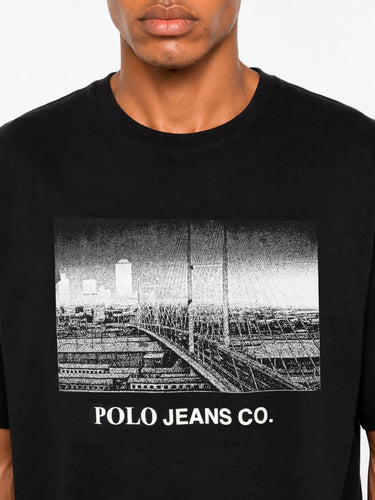 Polo Black City Scape Graphic Short Sleeve T-Shirt