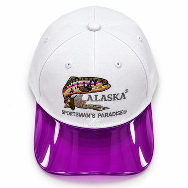 Alaska White Purple Visor Cap