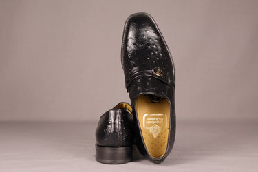 Crockett & Jones Ostrich Black Slip-On