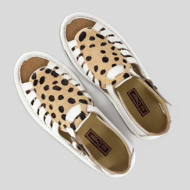 Omega Kgosi White Cheetah Sandal