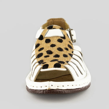 Omega Kgosi White Cheetah Sandal