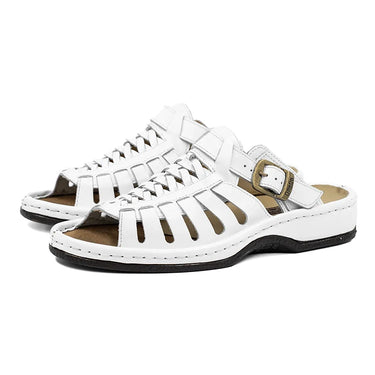 Omega White Push In Sandal