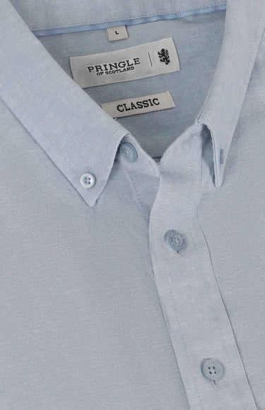 Pringle Midnight Blue Barry Cotton-Linen Classic Shirt