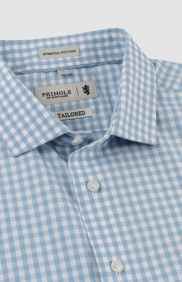 Pringle Easy Care Blue Gingham Shirt