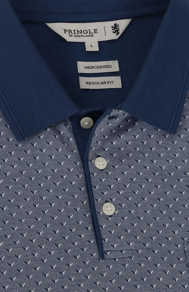 Pringle Navy Simon Jacquard Mercerised Golfer