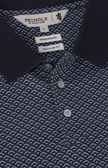 Pringle Navy Preston Printed Mercerised Golfer