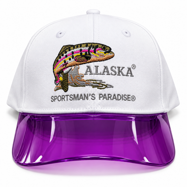 Alaska White Purple Visor Cap