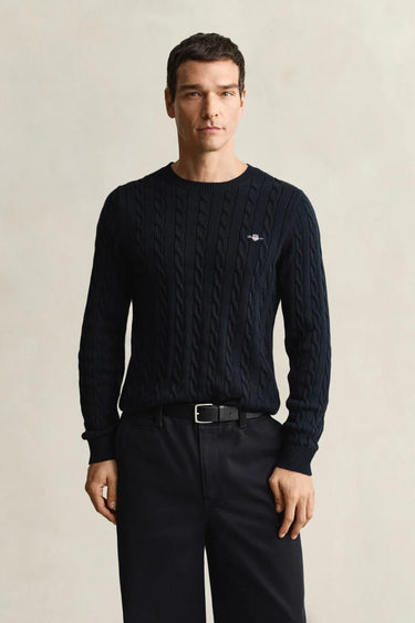 Gant Navy Cable Crew Neck