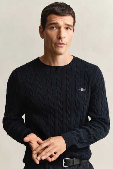 Gant Navy Cable Crew Neck