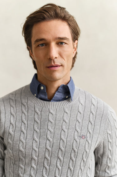 Gant Grey Cable Crew Neck