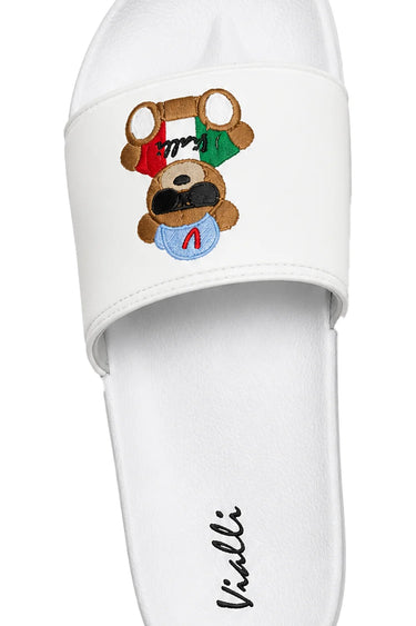 Vialli White Yogi Slides